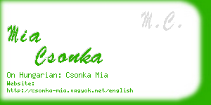 mia csonka business card